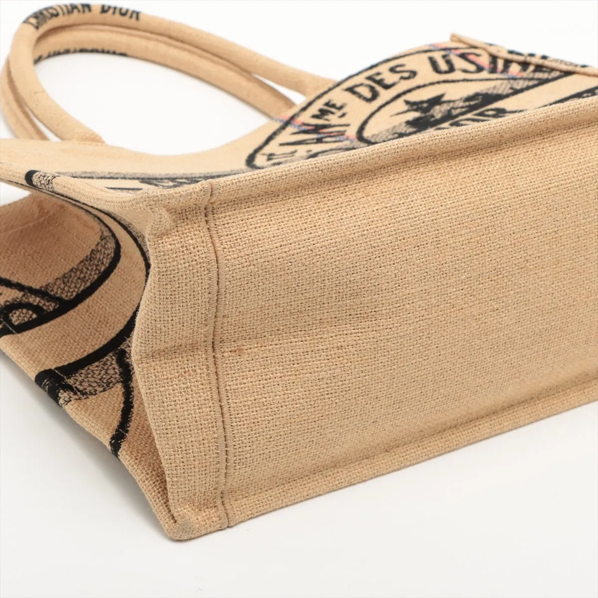 Book Tote Medium Jute Dior Union Motif Tote Bag