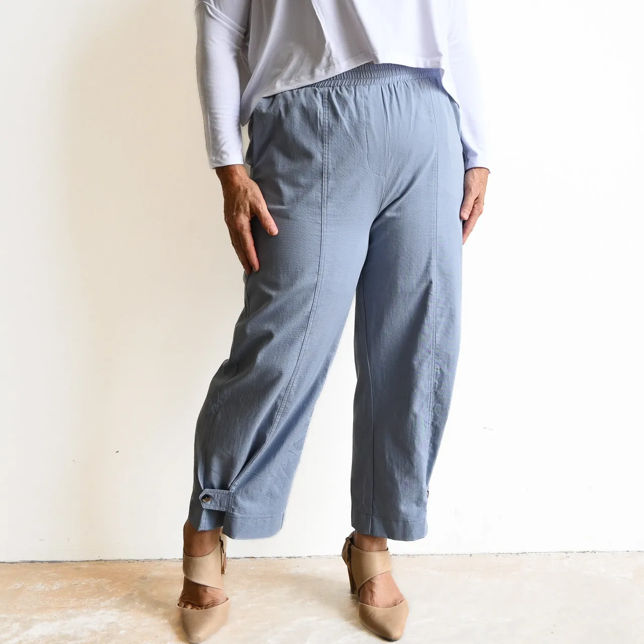 Button Cuff Cotton Trouser