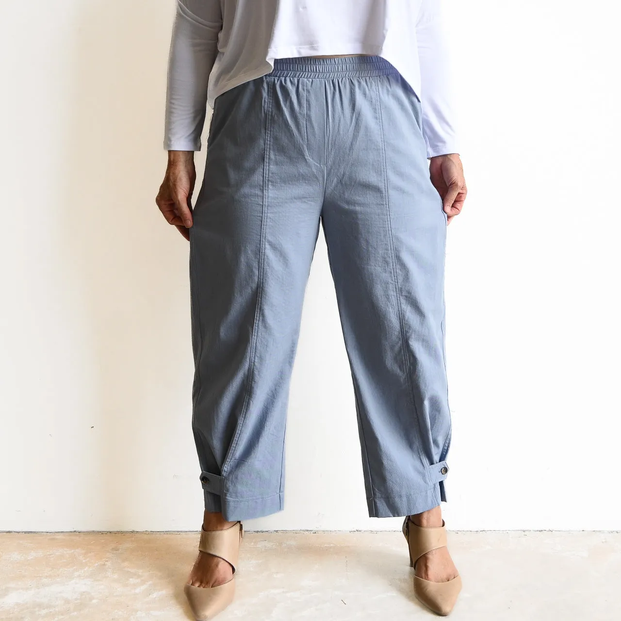 Button Cuff Cotton Trouser