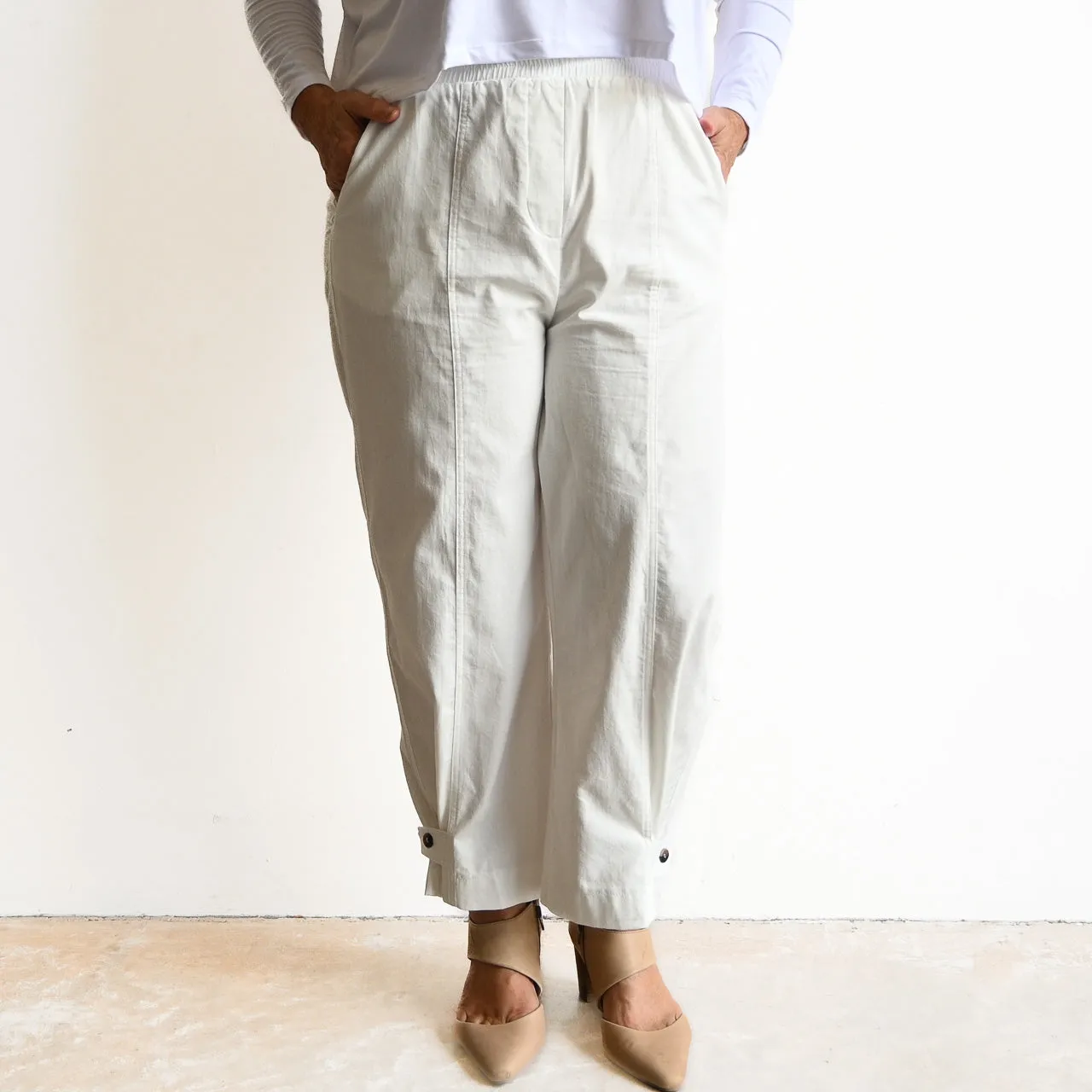 Button Cuff Cotton Trouser