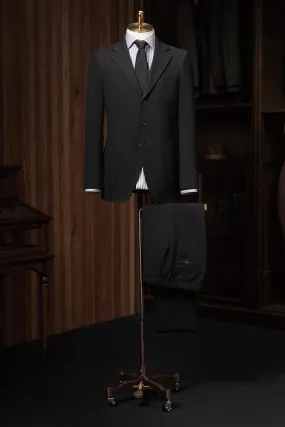 Classic Black Tailored Suit Jacket & Trousers
