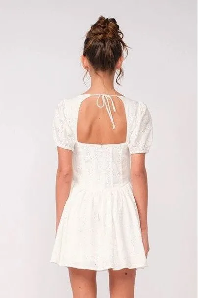 Eyelet Short Sleeve Dress