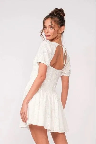 Eyelet Short Sleeve Dress