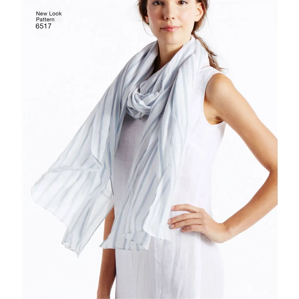New Look Pattern 6517 Women's   Dress, Tunic, Top, Pants, and Scarf