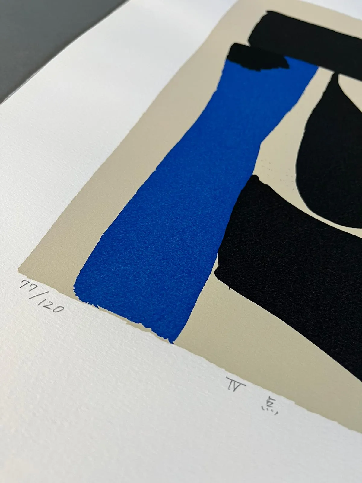 "Blue and Black Screenprint "Dot" by Shosuke Osawa