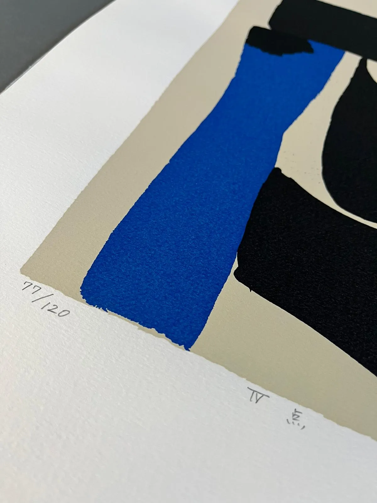 "Blue and Black Screenprint "Dot" by Shosuke Osawa