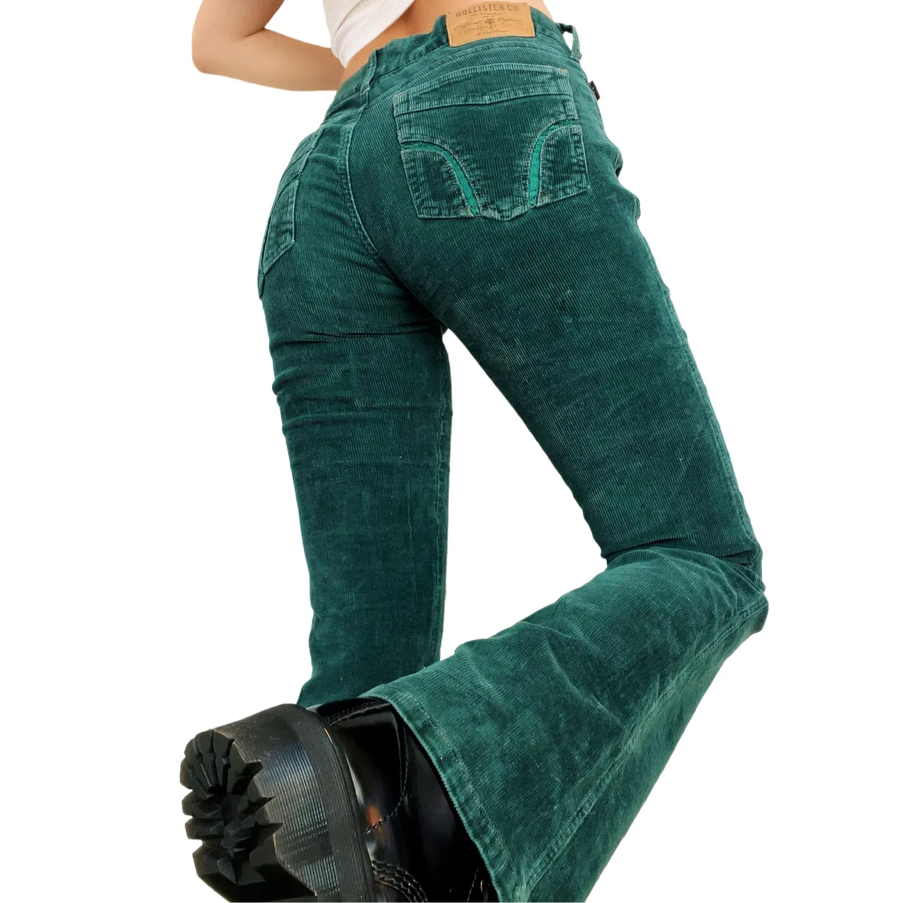 Teal Corduroy Flare Pants (S)